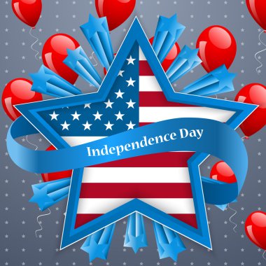 Independence Day postcard design clipart