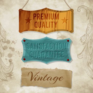 ticari kullanım için vintage vektör Etiketler