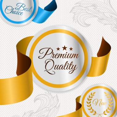 Set of vector labels for premium quality items clipart