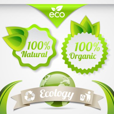Set of eco lifestyle labels. Vector illustration clipart