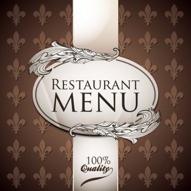 Vector template for restaurant menu. Brown and white colors clipart