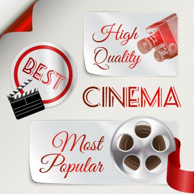 Cinema icons set. Vector illustration clipart