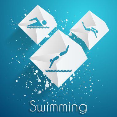 swimming banner  vector illustration   clipart