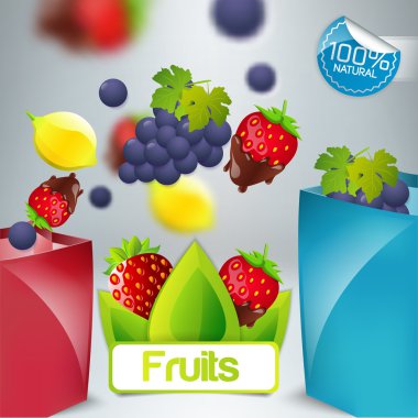 fruits and berries vector illustration   clipart