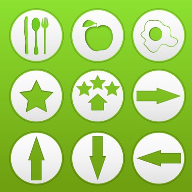 Buttons on a green background clipart