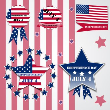 Independence Day postcard design clipart