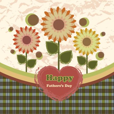 Happy fathers day card vintage retro clipart