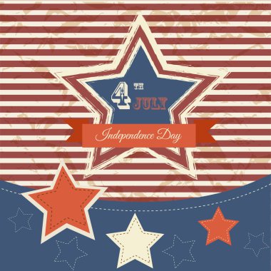 Vector independence day poster. Retro vintage version clipart