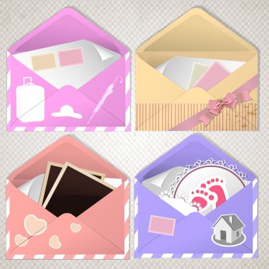 Envelope design with place for your text clipart