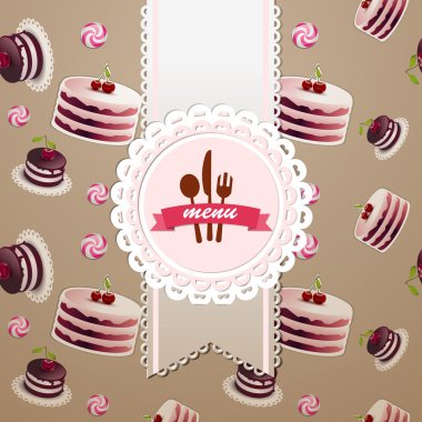 Cupcakes and candy seamless pattern clipart