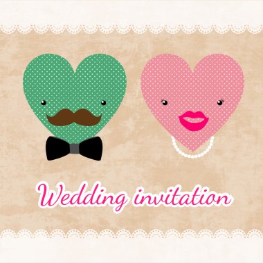 Wedding invitation card template vector clipart