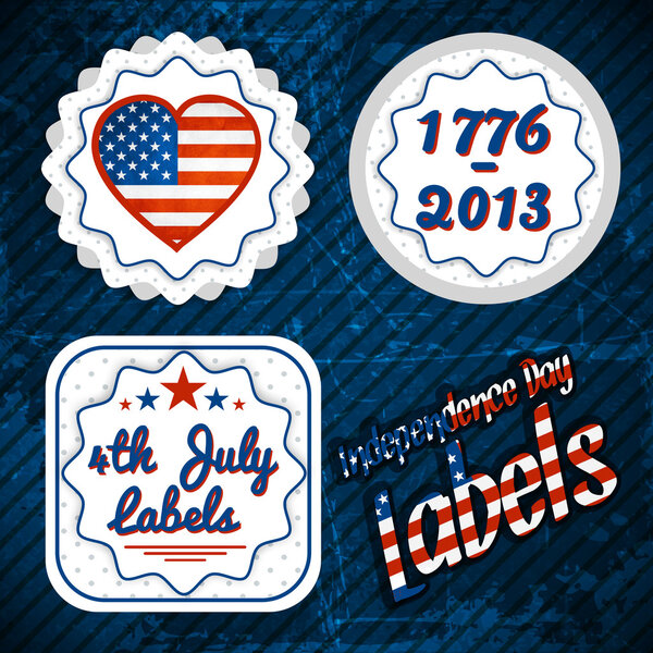 USA independence day labels