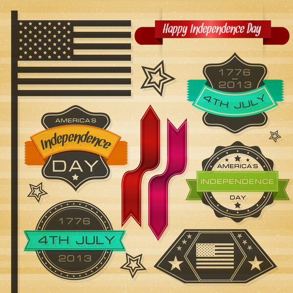 USA independence day labels