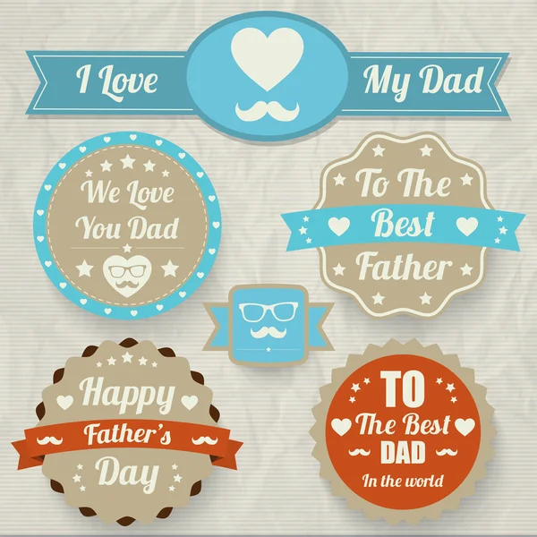Happy Father Day Set — Stock Vector