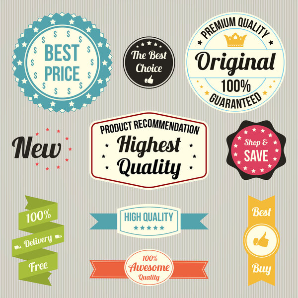 Vintage sale signs set