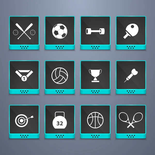 Sport Web Buttons Eingestellt — Stockvektor