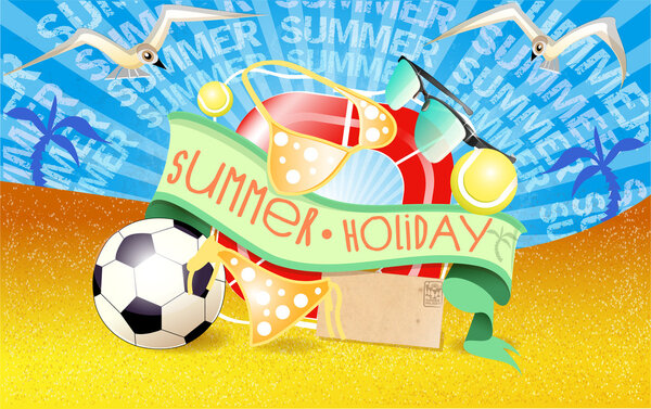 summer  banner vector illustration  