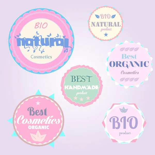 Organic Cosmetics Vintage Labels — Stock Vector