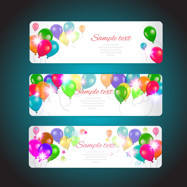 Holiday Card Baloons — Stock Vector
