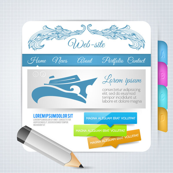 Set of vector elements and templates for web page design