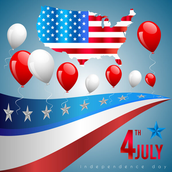 4th of July poster card. Vector Illustration