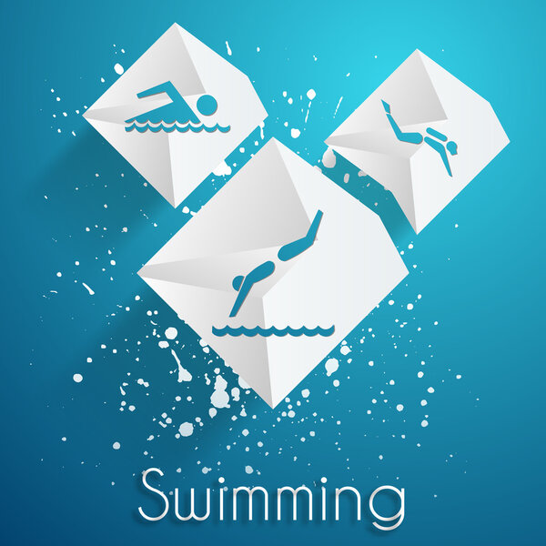 swimming banner  vector illustration  