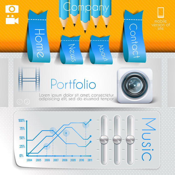 Набор векторных элементов для дизайна веб-страниц
