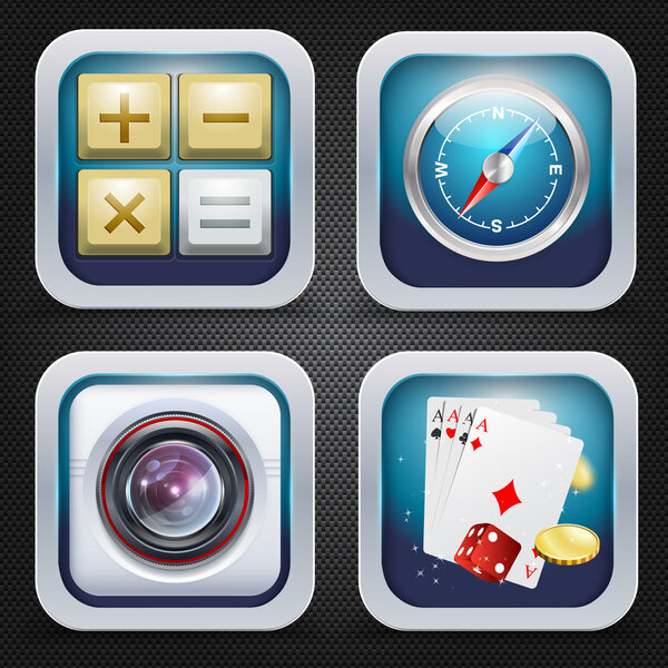 Set of vector icons. Leisure theme