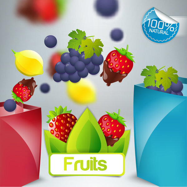 fruits and berries vector illustration  