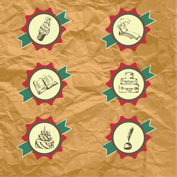 Set of vector labels