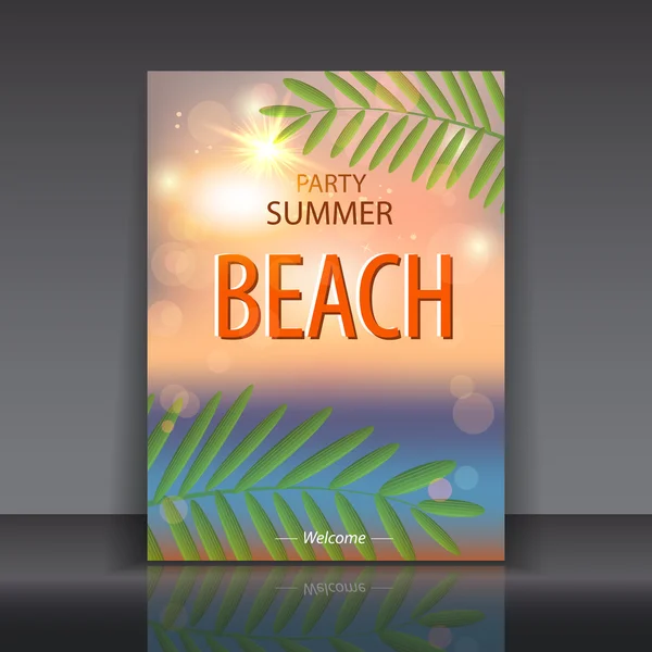 Summer Beach Vector Illustration — Stock Vector