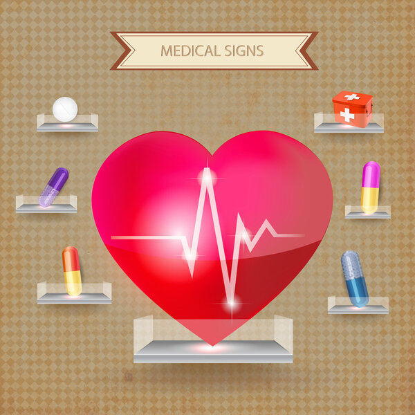 First aid medical sign. Vector illustration