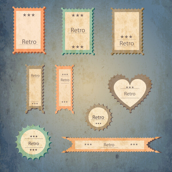 Set of vector labels