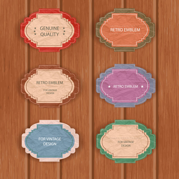 Set of vector labels