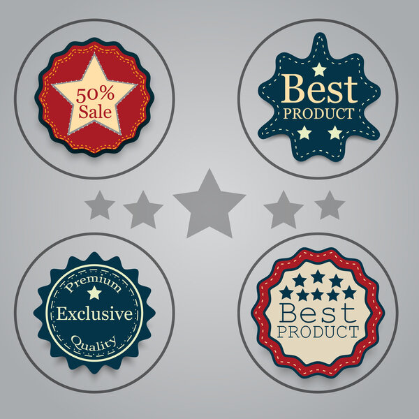 Set of vector labels