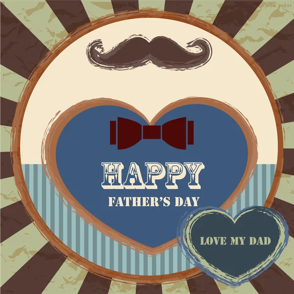 幸せな父親の日カード ビンテージ レトロ — ストックベクタ
