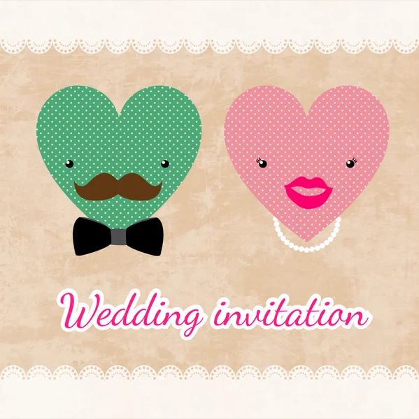 Boda Invitación Tarjeta Plantilla Vector — Vector de stock