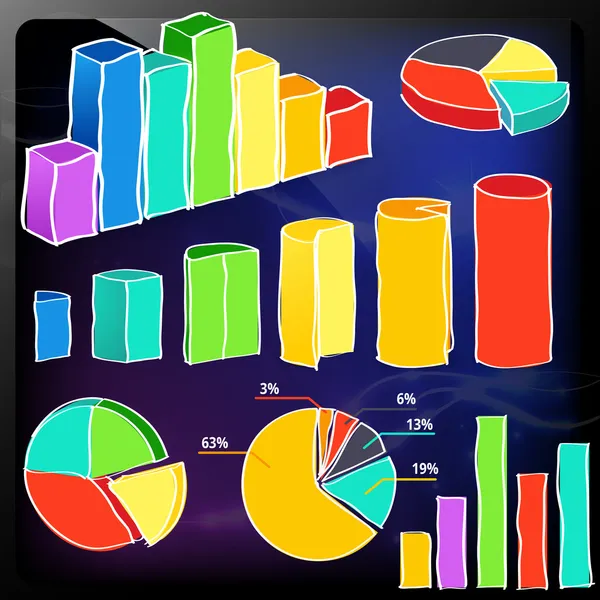 Conjunto Infográficos Vetor Gráficos Informação — Vetor de Stock