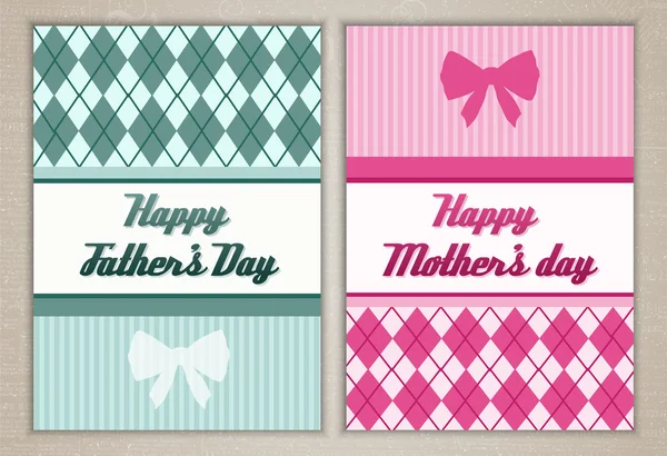 Cartões Dia Mãe Pai Felizes Gráficos Vetores