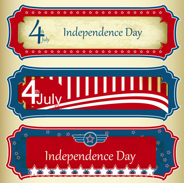 Usa Independence Day Signs Vector Graphics