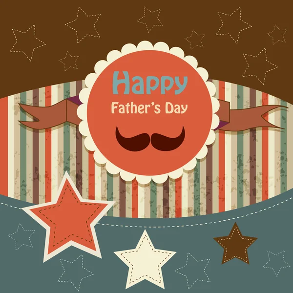 Счастливые Отцы День Открытка Винтажное Ретро Векторная Графика