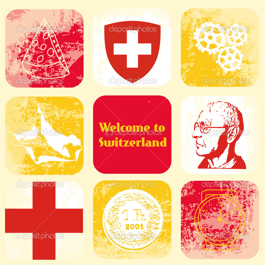 Switzerland icons  banner vector illustration  