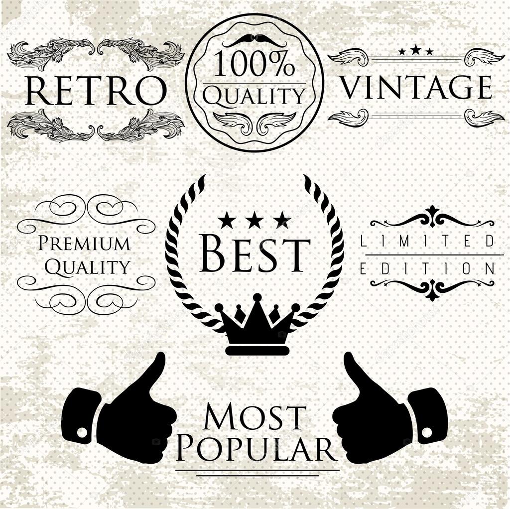 Set of vintage vector labels for premium quality items