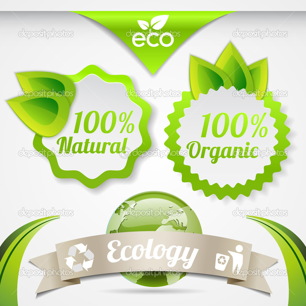 Set of eco lifestyle labels. Vector illustration