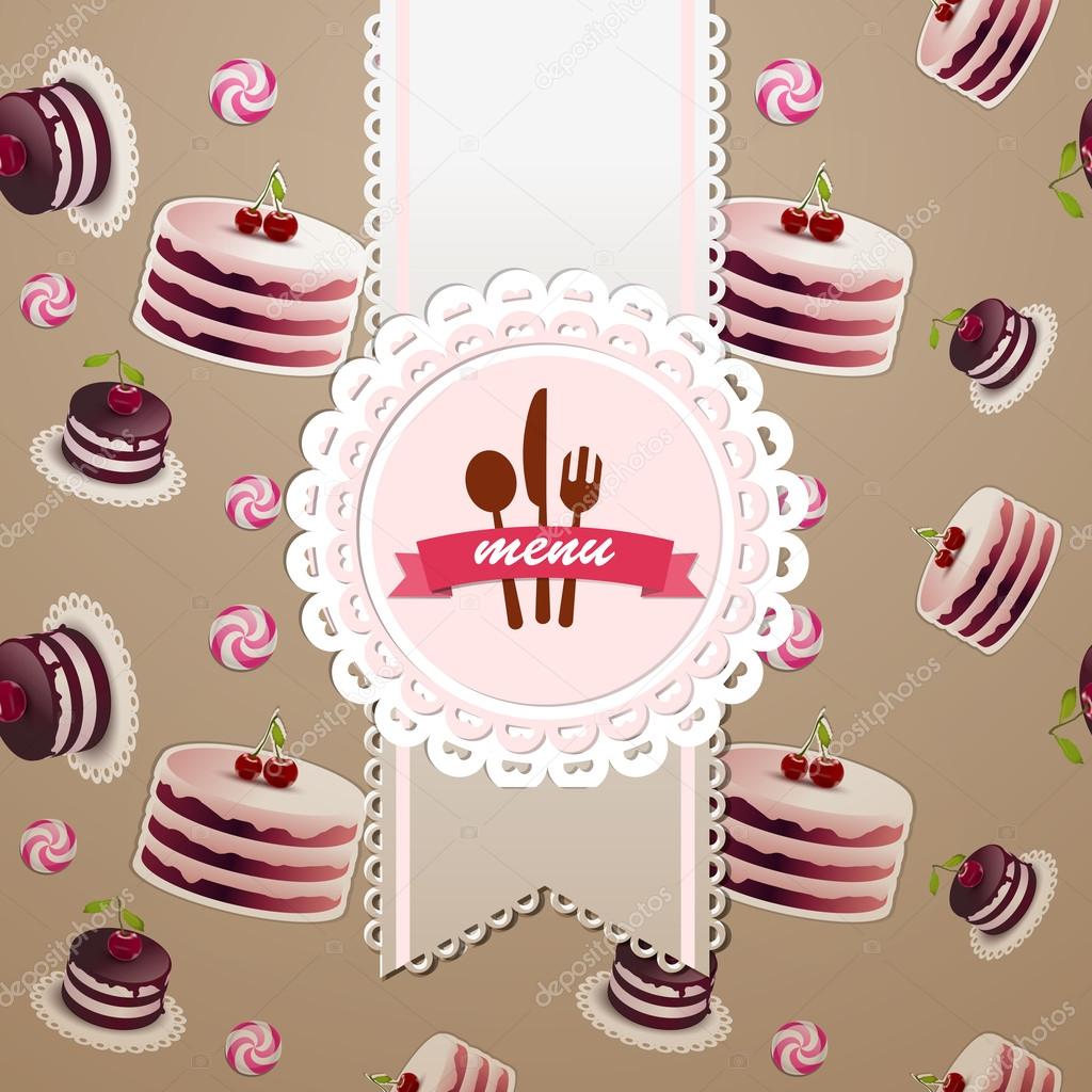 Cupcakes and candy seamless pattern
