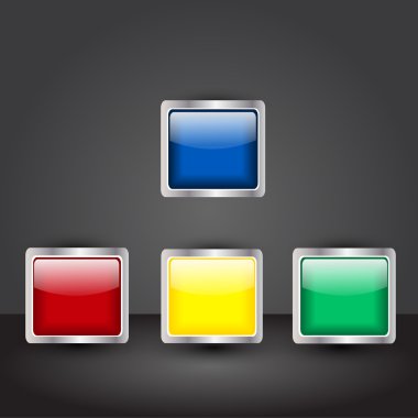 Vector set of square buttons clipart