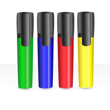 Vector illustration of colored markers. clipart