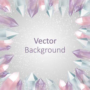 Vector background with crystals clipart