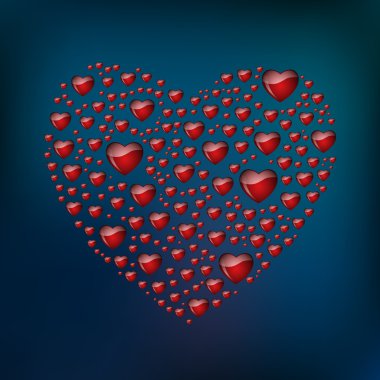 Abstract heart from hearts. Vector background. clipart