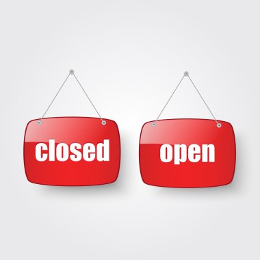Open and Closed shop sign clipart